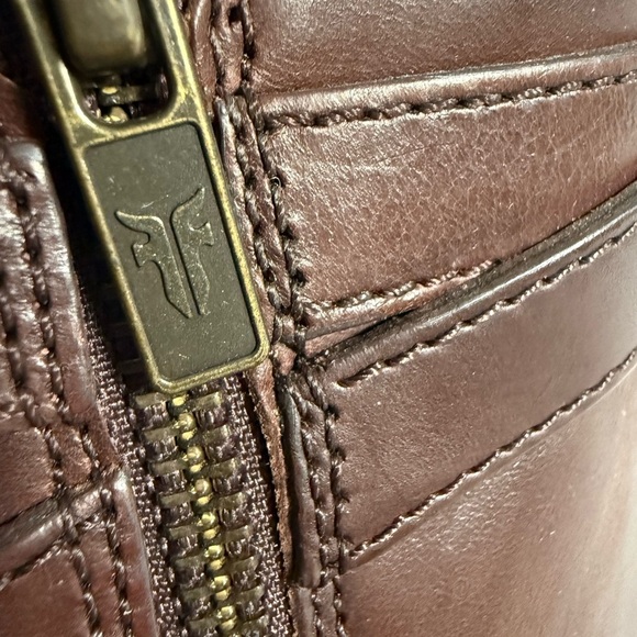 Frye Brown Ankle Booties with Gold Buckle - Picture 11 of 13